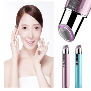 RF Beauty Eye Massager Stick Ems Eye Eye Instrument ความถี่คลื่นความถี่ร้อน&เครื่องดนตรีบีบอัดเย็นสำหรับการลดริ้วรอย, ต่อต้านการเขียน, วงกลมสีดำซีดจาง, ถุงตาซีดจาง